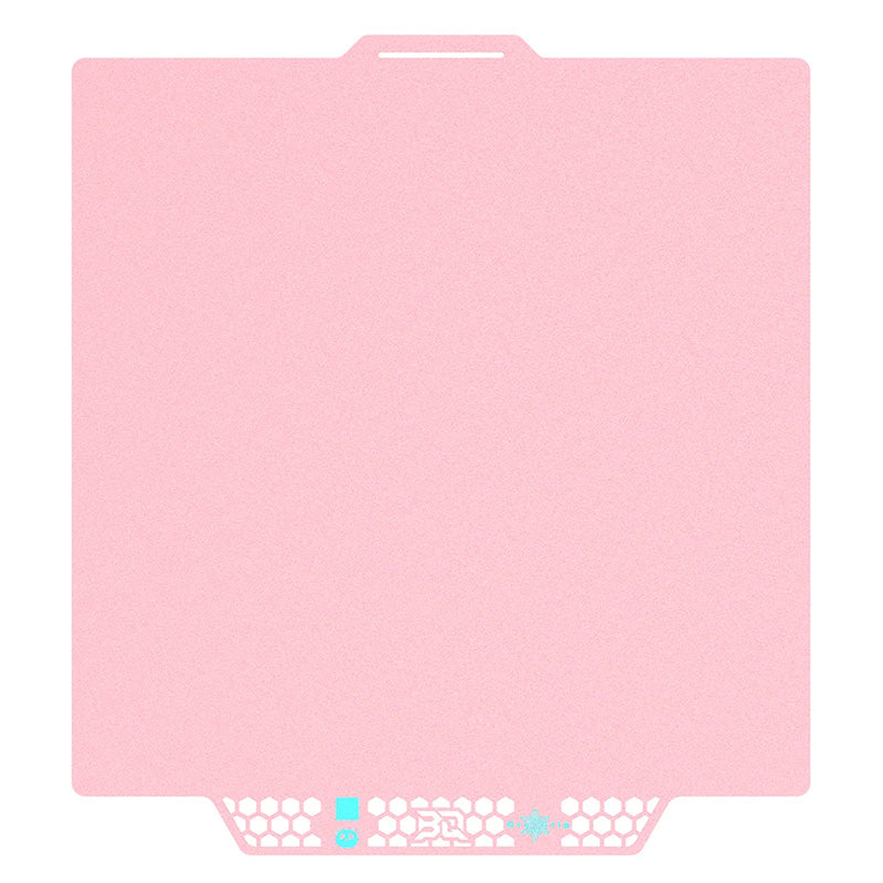 BIQU Panda CryoGrip Pro Glacier build plate in Glacier Pink for Bambu Lab X1, P1, and A1 3D printers.