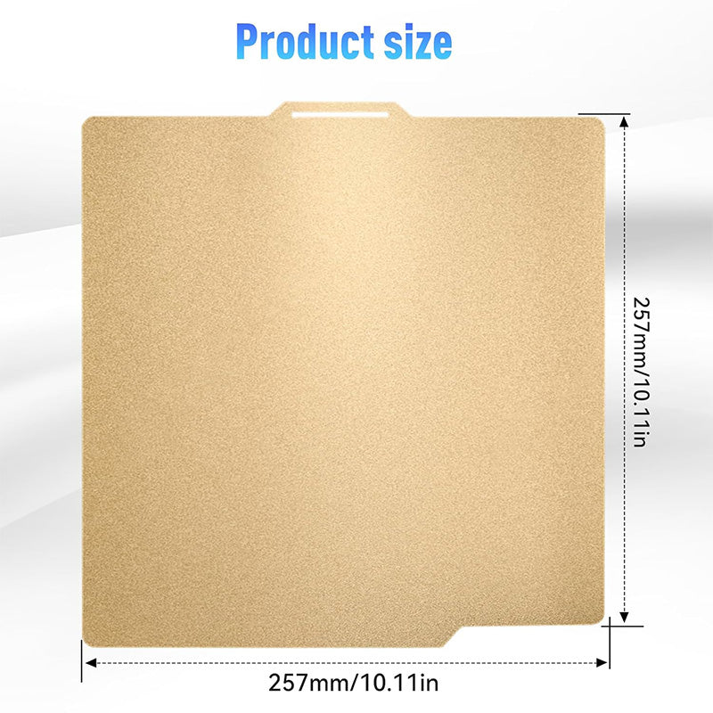 257mm x 257mm size dimensions diagram for Bambu Lab PEI and PEO build plate