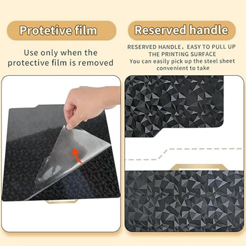 Removing protective film from smooth PEO surface on spring steel build plate