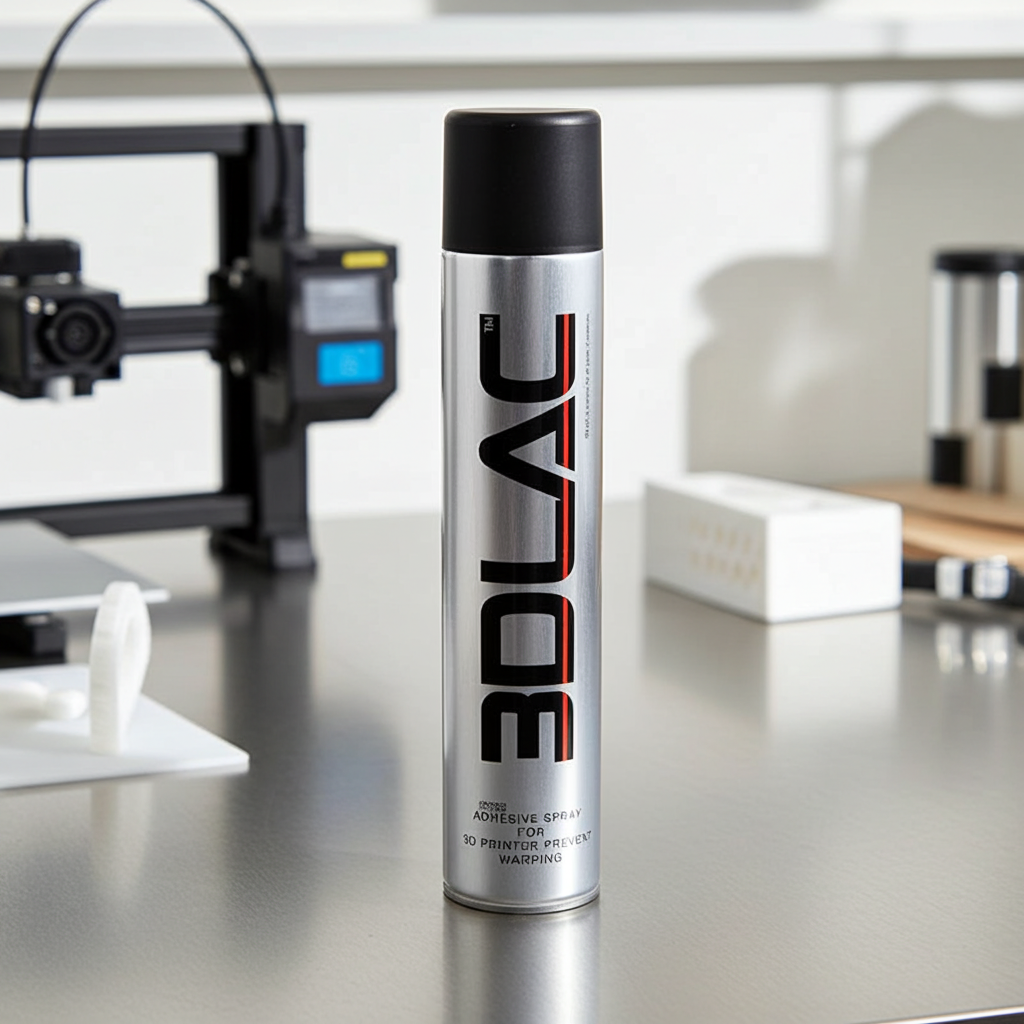 3DLAC adhesive spray trio - application of bed adhesion spray on a 3D printer build plate