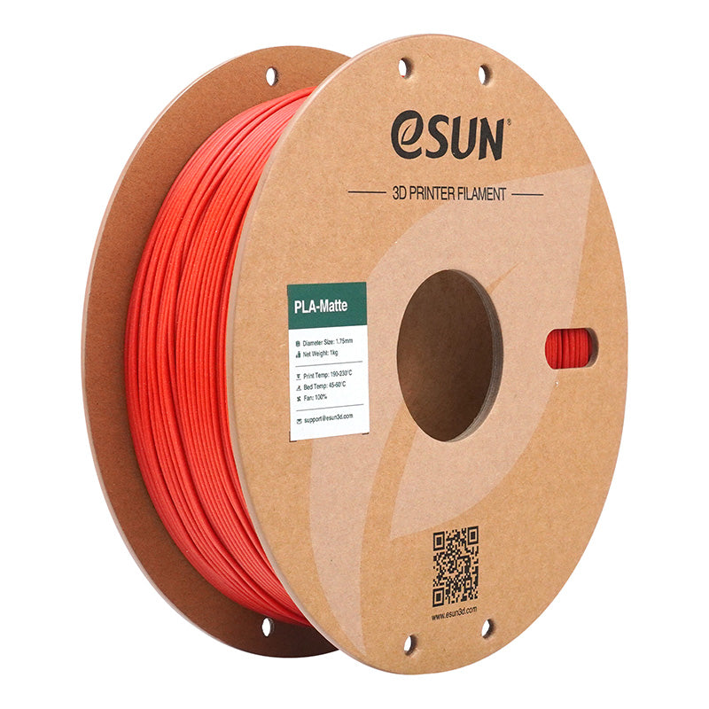 eSUN Matte PLA 1.75mm filament spool in Fire Engine Red
