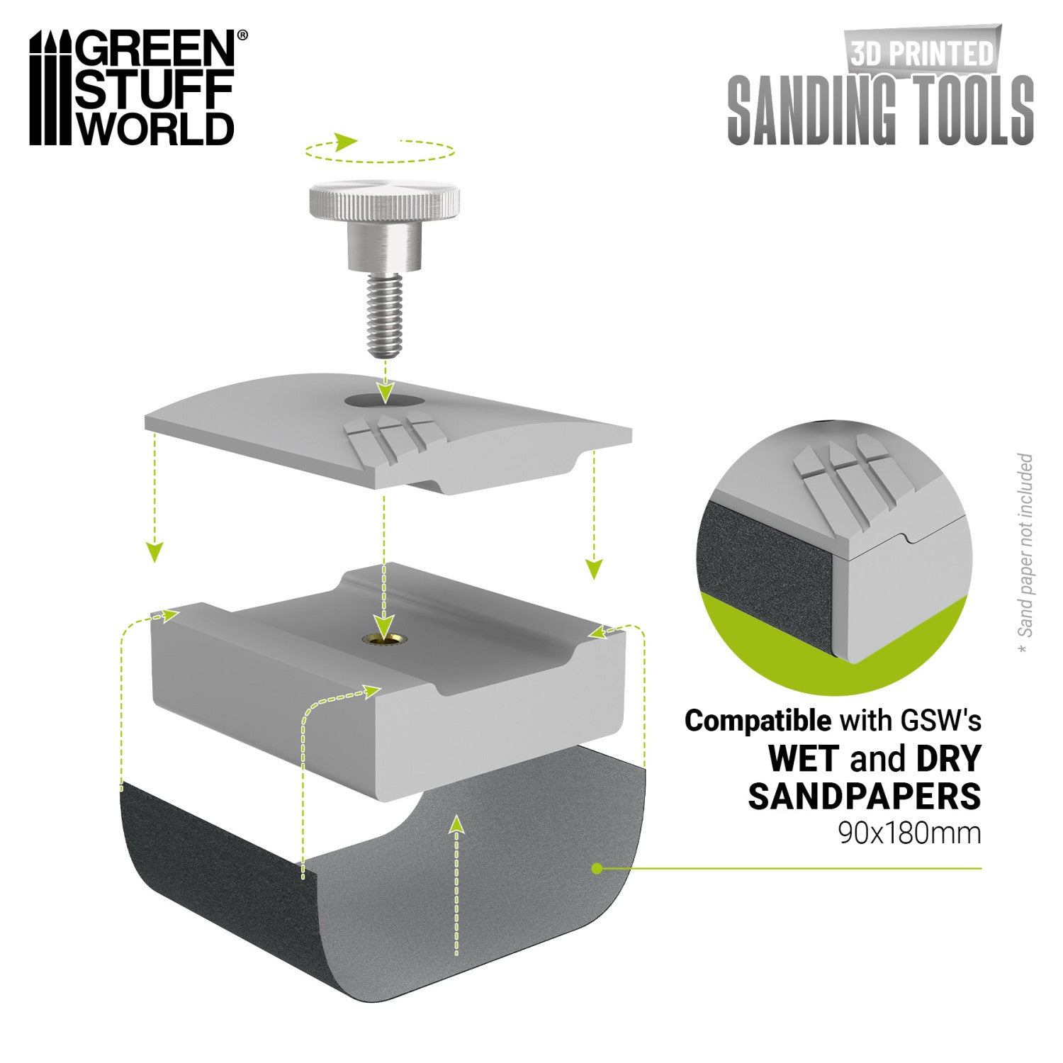 Hand Sandpaper Holder - Flat