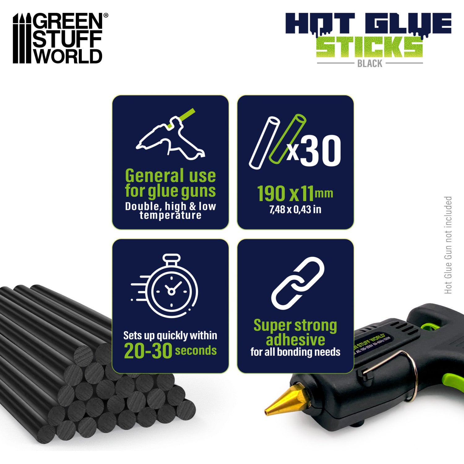 Hot Glue Sticks 11 mm - Black