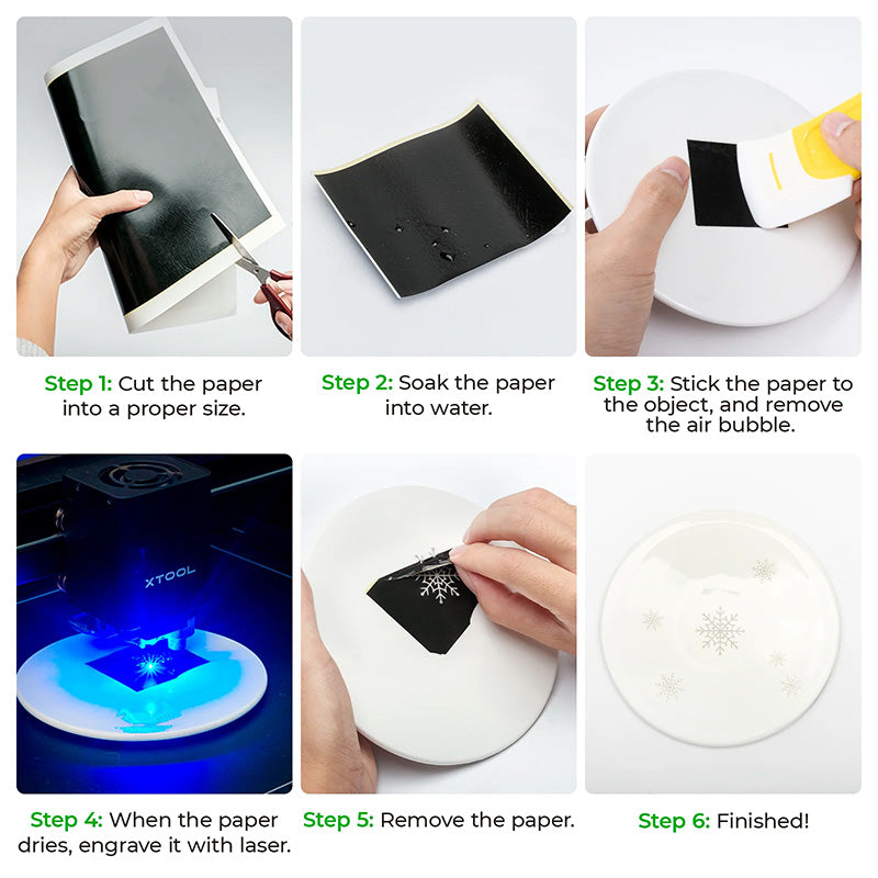 xTool Black & Blue Laser Engraving Marking Paper (4pcs)