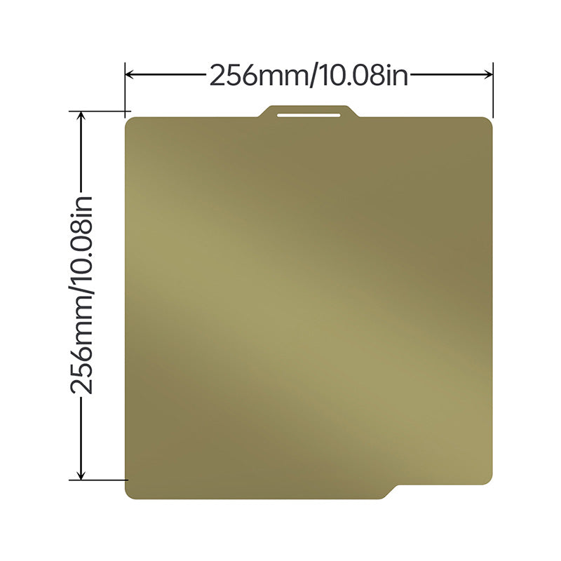 256mm x 256mm size dimensions diagram for BIQU Bambu Lab build plate