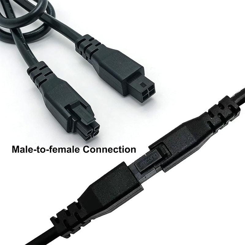 Close-up of 4-pin male to female cable connection for Bambu Lab AMS Lite