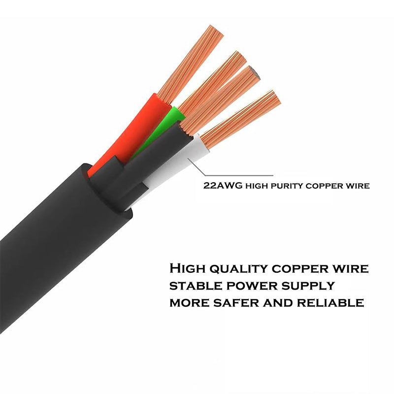 High quality copper wire core callout detailing stable power supply and reliability