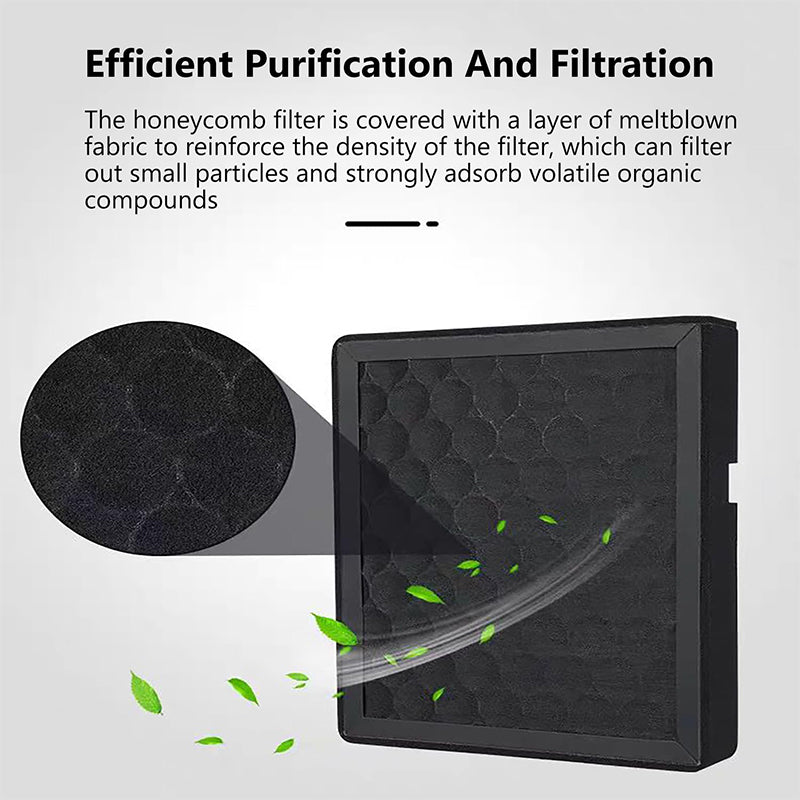 Close-up of honeycomb structure and meltblown layer on Bambu Lab activated carbon filter