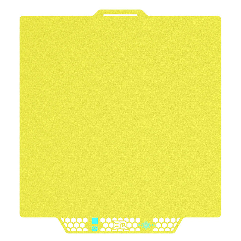 BIQU Panda CryoGrip Pro Glacier build plate in Glacier Yellow for Bambu Lab X1, P1, and A1 3D printers.