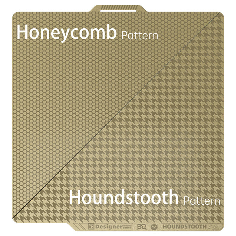 BIQU Panda Dual-Textured Build Plate For Bambu Lab - Honeycomb & Houndstooth Patterns