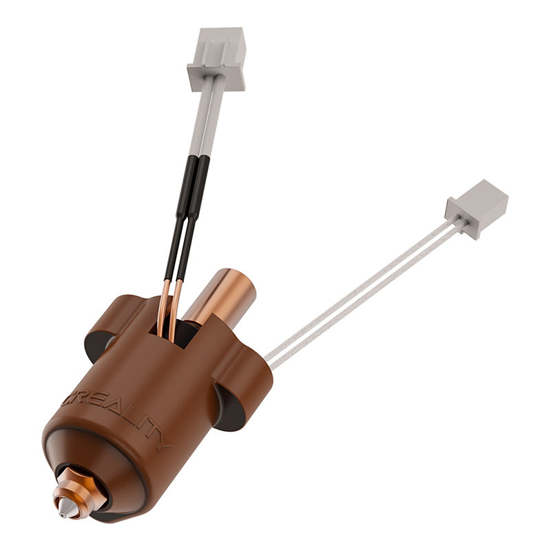 Side isometric view of Creality Ender-3 V3 KE 300°C ceramic heating block with connectors