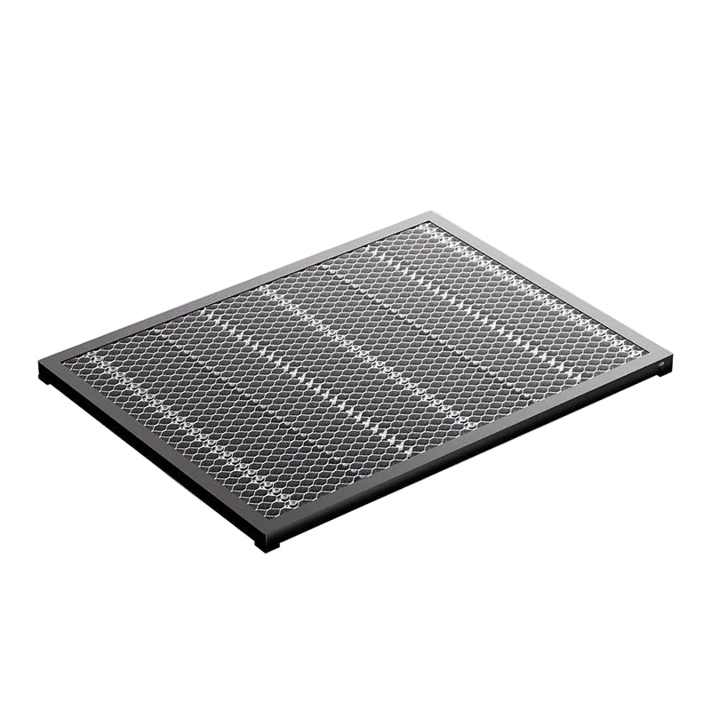 Metallic honeycomb filter on a white background