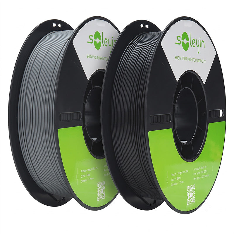 Creality Soleyin Ultra PLA 1.75mm Value Pack 2kg – 2×1kg spools in grey and black