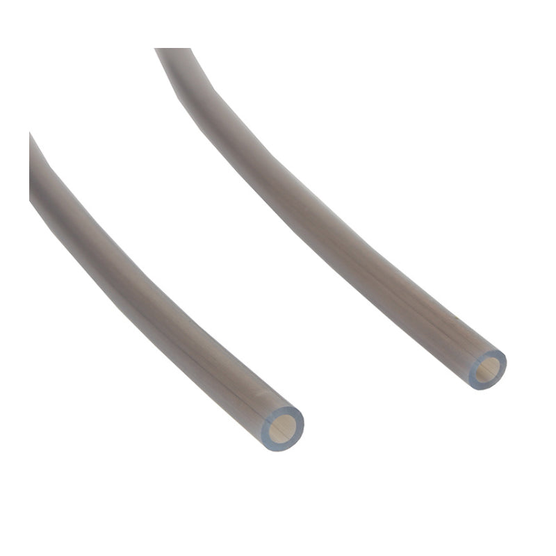 Close-up of dark grey high-temperature PTFE tubing ends showing smooth inner diameter wall