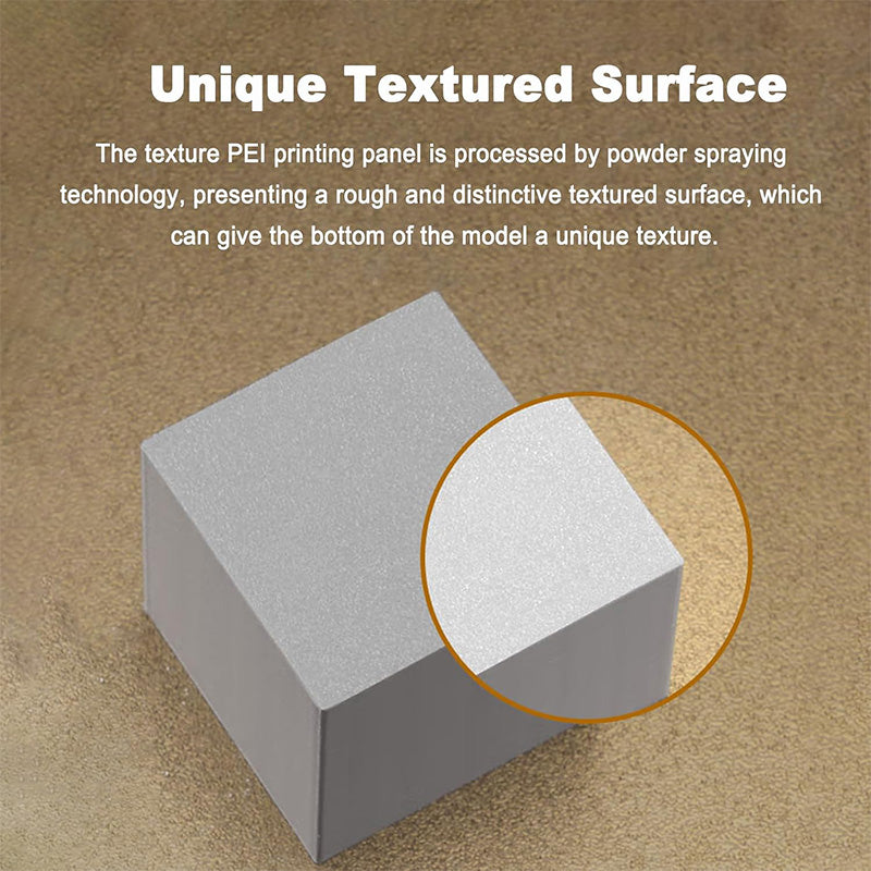 Unique textured surface finish close-up on bottom of 3D printed model