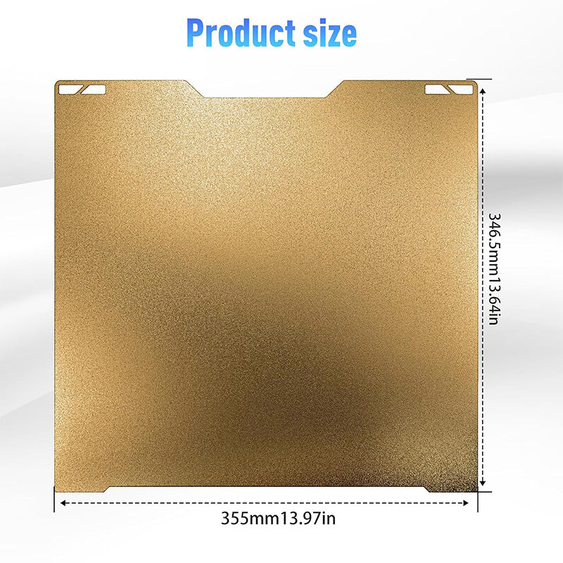 355mm x 346.5mm dimensions diagram for Bambu Lab H2D build plate