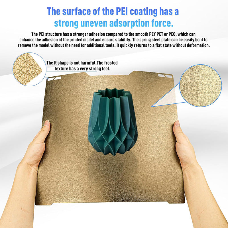 Strong uneven adsorption force on textured PEI coating holding printed model