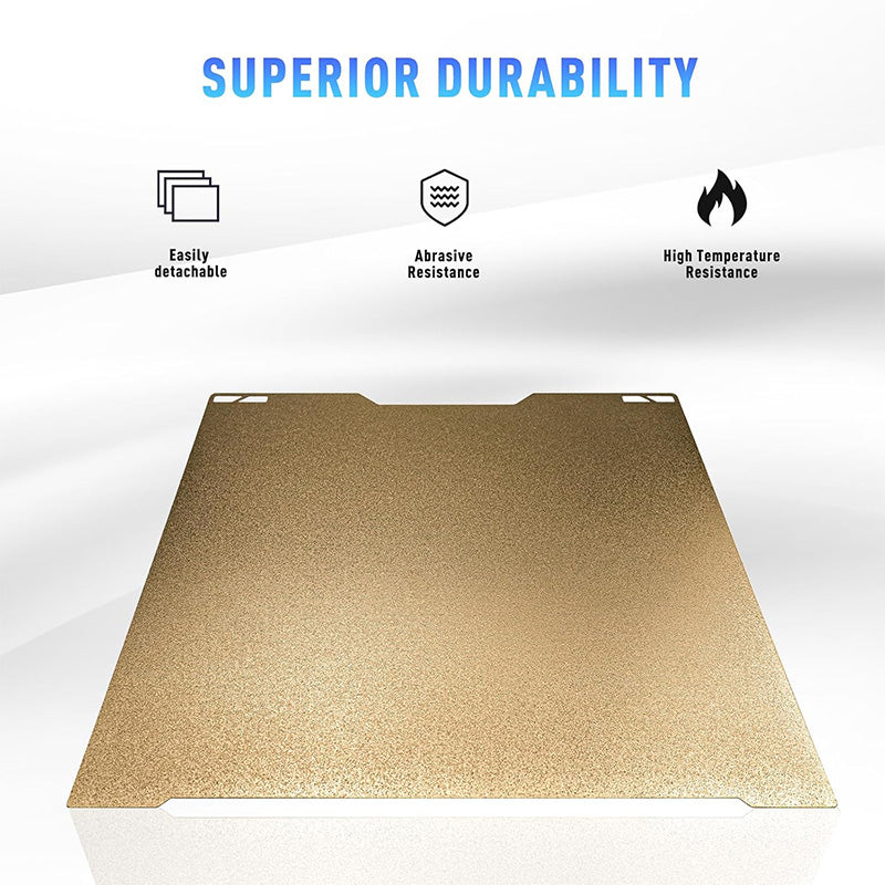 Superior durability feature graphic highlighting abrasive and high temperature resistance