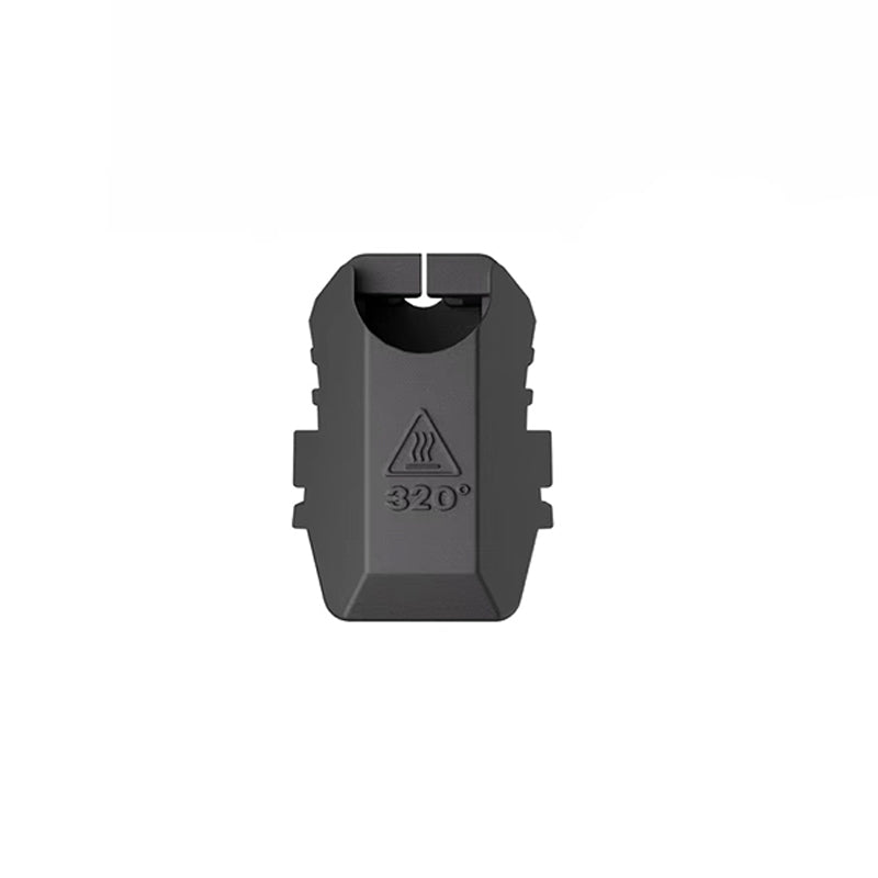 Phaetus Conch Silicone Sock for Bambu Lab X1 and P1 Series Hotends. Black high temperature silicone sock showing 320C indicator mark for Phaetus Conch hotend.