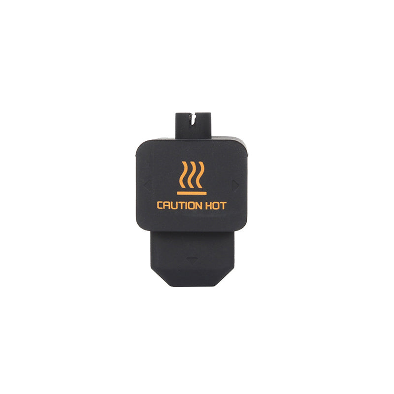 Black silicone sock cover with orange caution hot icon for Bambu Lab H2D and H2S