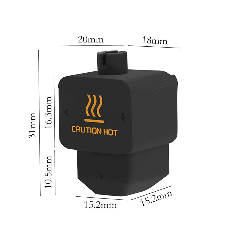 Size dimensions diagram for Bambu Lab H2D and H2S silicone sock cover