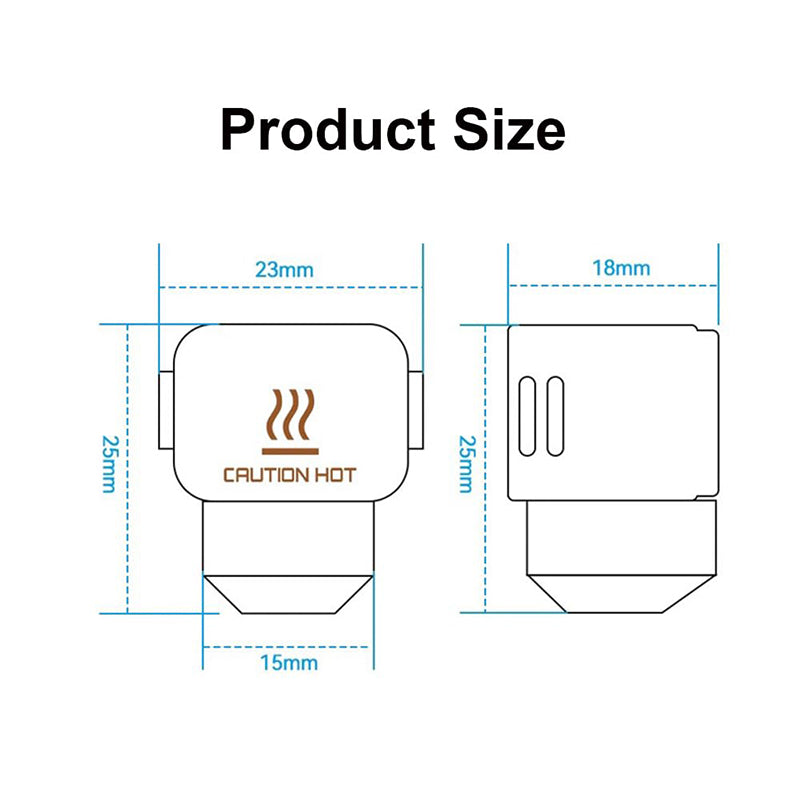Size dimensions diagram for Bambu Lab A1 Mini silicone sock cover