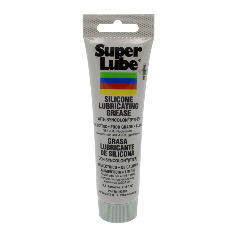 Super Lube silicone lubricating grease tube on a white background