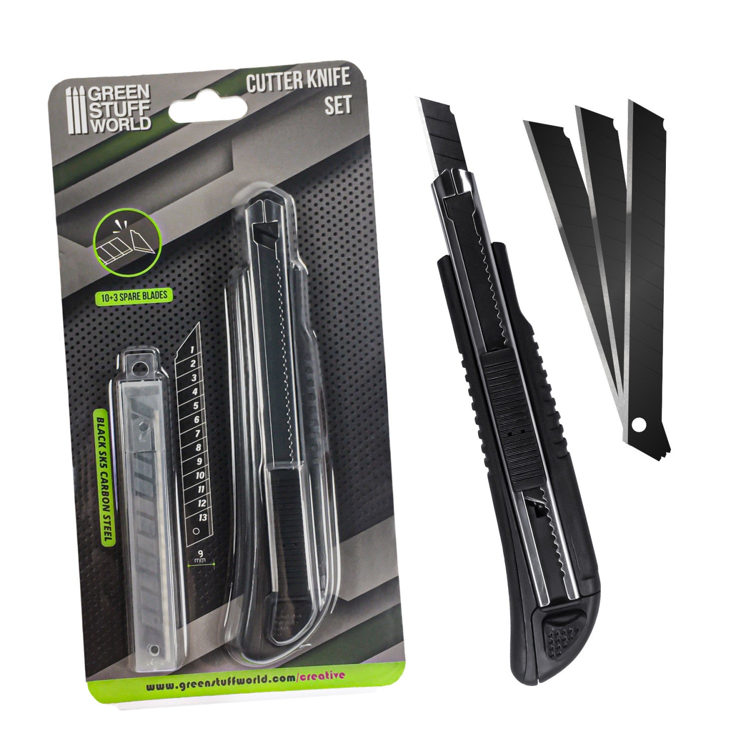 Black Hobby Knife - 10 Black Spare Blades