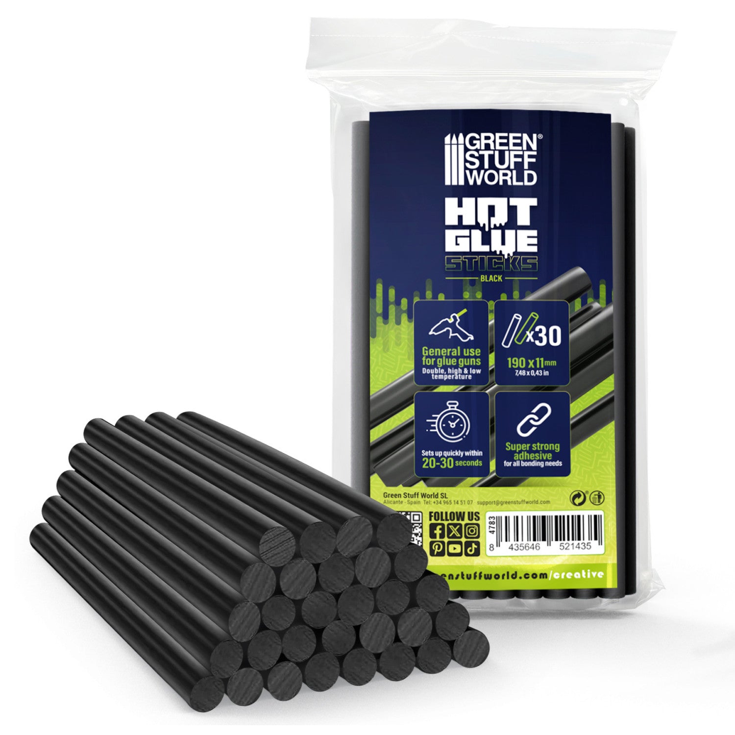 Hot Glue Sticks 11 mm - Black