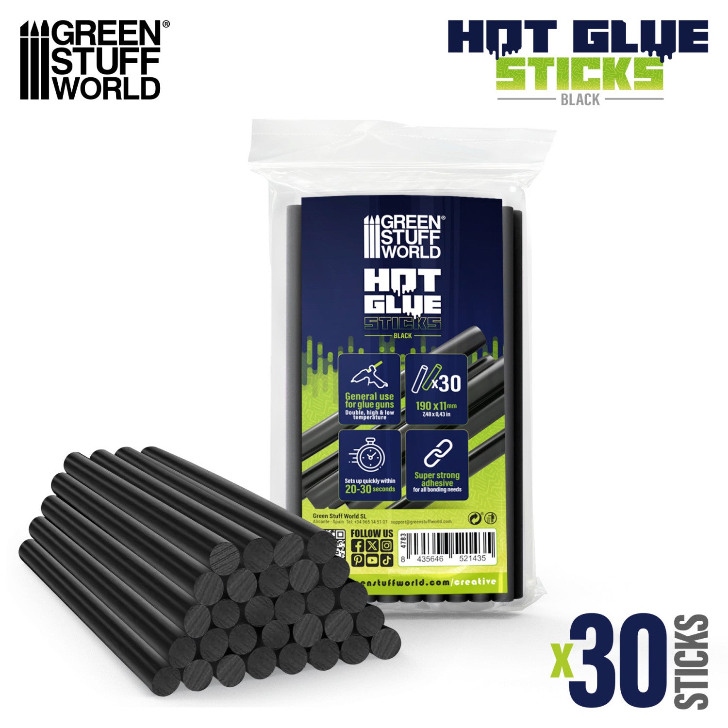 Hot Glue Sticks 11 mm - Black